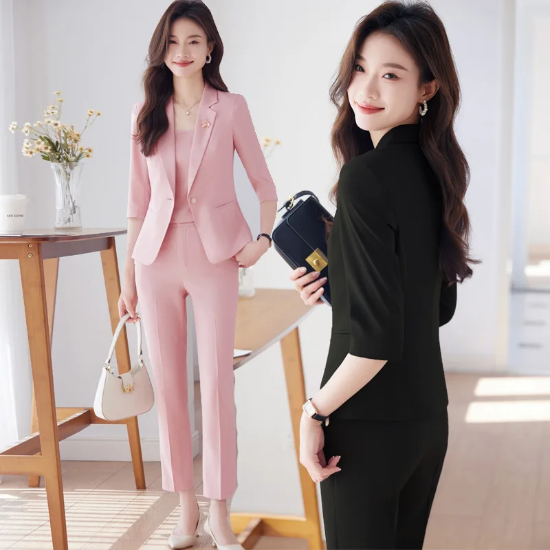 Summer Thin Small Suit Coat Professional Tailored Suit Suit Jewelry Shop Workwear Workwear Interview Business Formal Wear Women