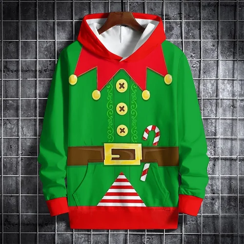 Imagen 1 del producto Navidad invierno Santa Claus sudaderas con capucha con estampado 3D mujeres hombres ropa de calle Casual sudaderas con capucha de manga larga jerseys ropa Top