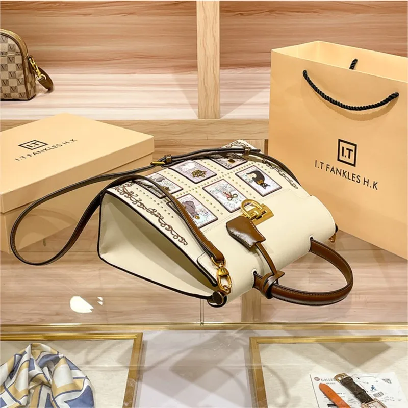 Markowa torebka torebka damska 2024 nowe jasno luksusowy wysokiej klasy designerski torba na ramię crossbody retro