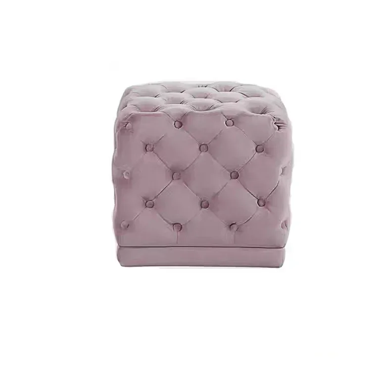 # Italian Style Design Leisure Chair Fabric Foot Stool Ottoman For Living Room Home Luxury Round Square Sofa Bench
