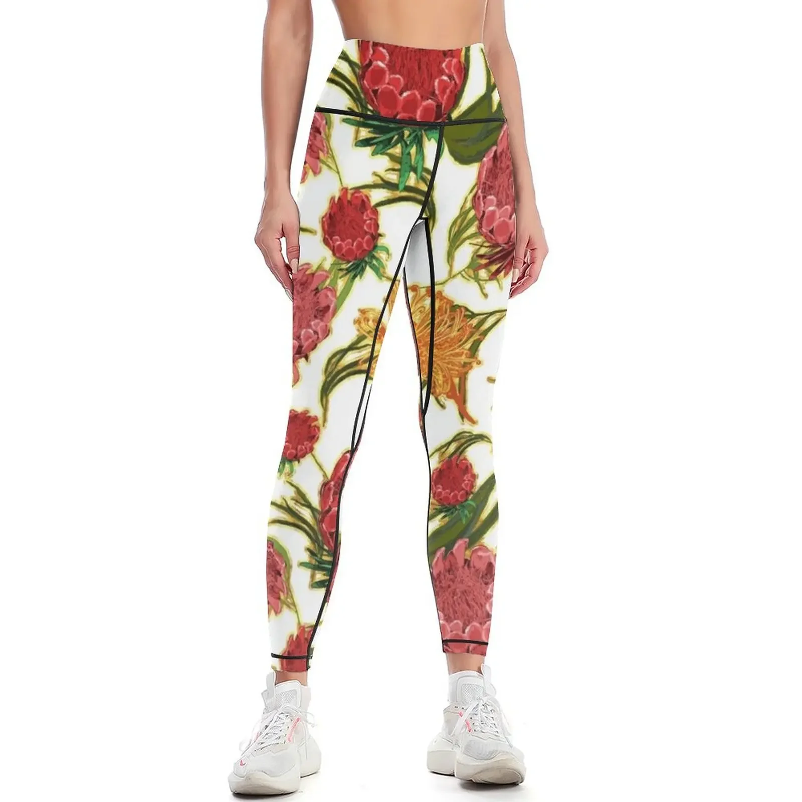 Beautiful Australian Native Floral Pattern Leggings gym womans Sports pants for sports tennis for Womens Leggings