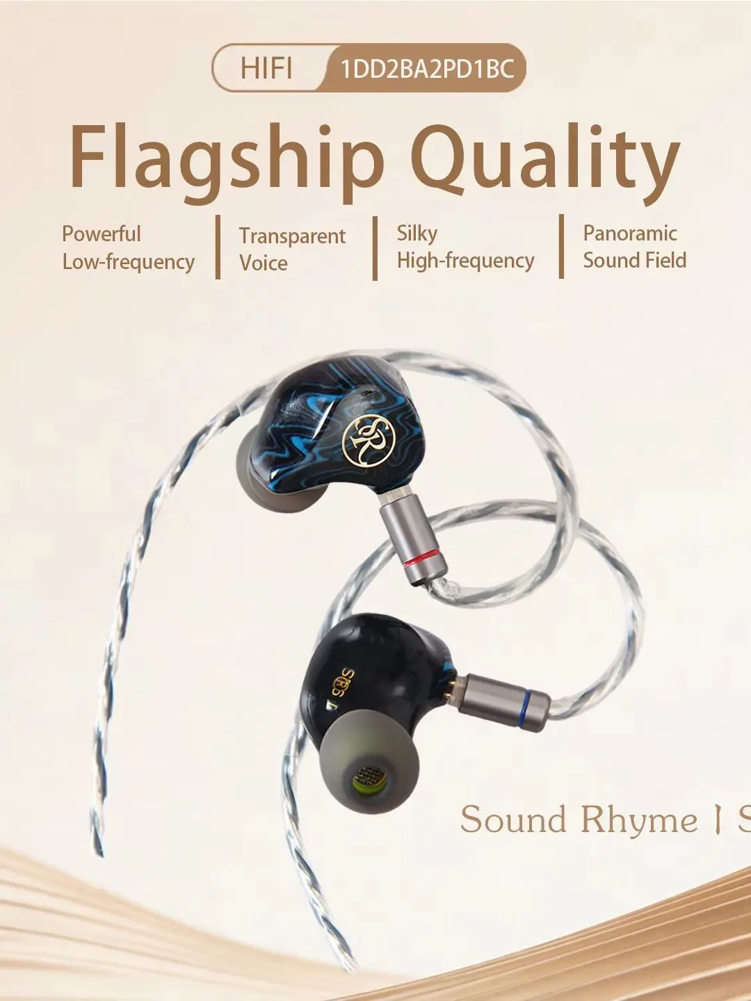 Sound Rhyme SR6 1DD + 2BA + 2PD + 1BC Driver Wielodriverowy Monitor Douszny z Hybrydowym Przetwornikiem Słuchawki Przewodowe z Przełączanym Kablem 2w1 — zdjęcie produktu 7