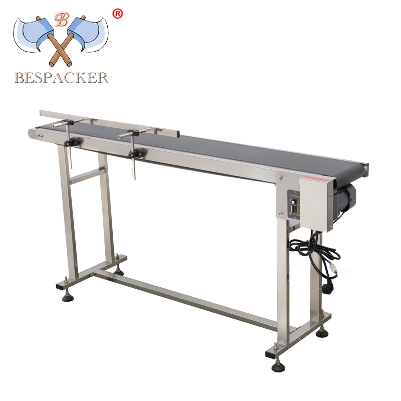 Bespacker PDS-360 impresora de inyección de tinta, transportador de banda de mesa, banco de trabajo de clasificación, cinta transportadora, caja de botellas, bolsa, transportador de pegatinas