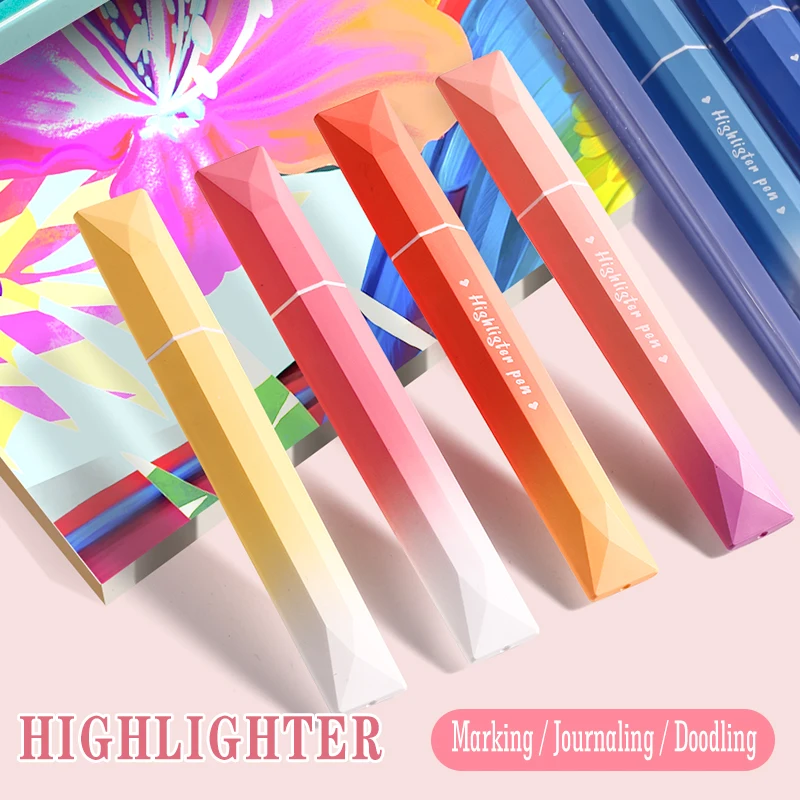 

Fluorescent marker pen with high aesthetic value for students to use for highlighting key points colored marker pen and notebook