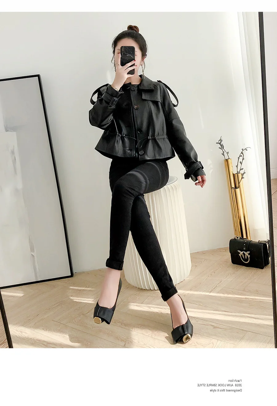 

2023 Korean 100% Real Sheepskin Coat Women Short Motorcycle Genuine Leather Jacket Women Clothes Chaqueta Cuero Mujer