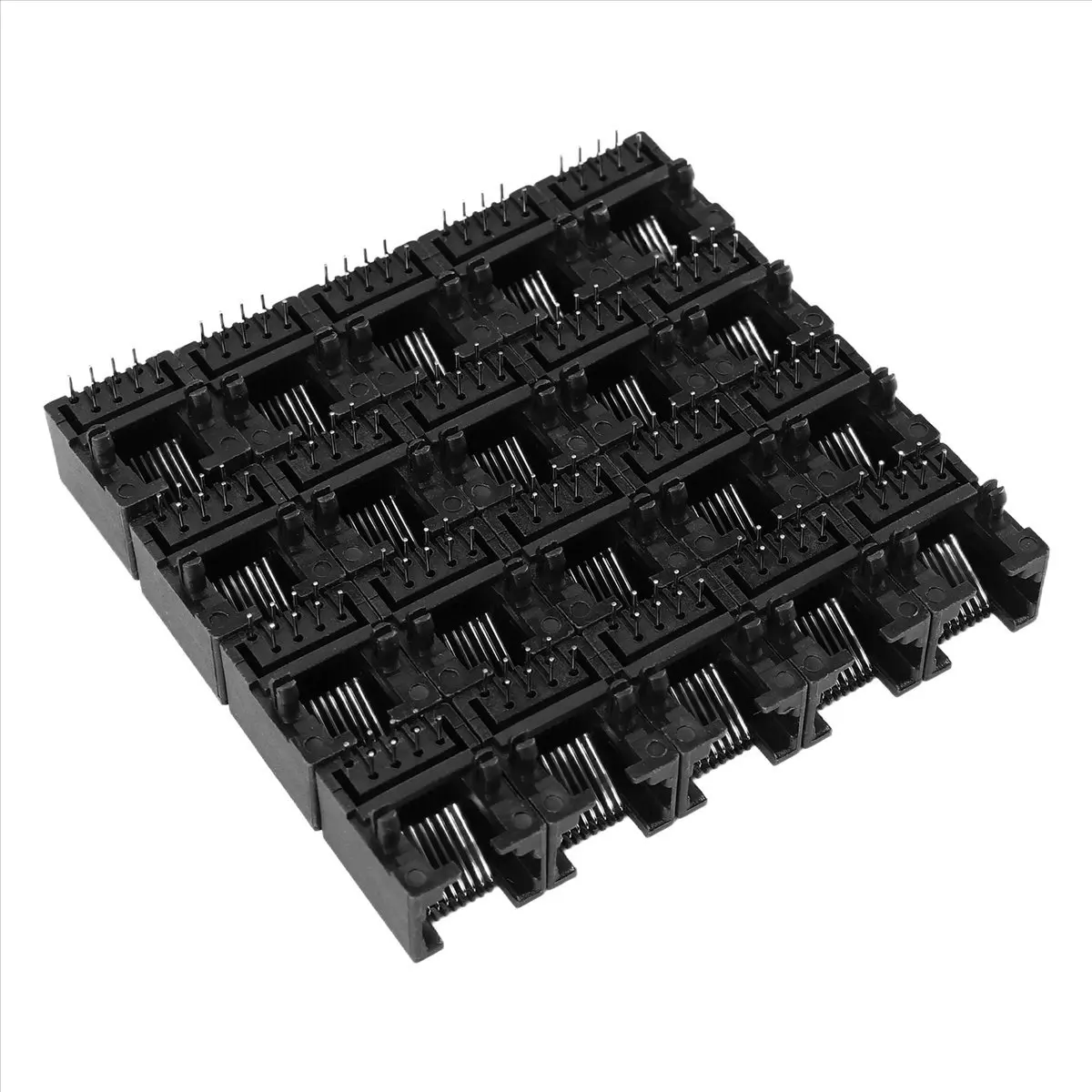 HDL 20pcs RJ45 8P8C Computer Internet Network PCB Jack Socket Black