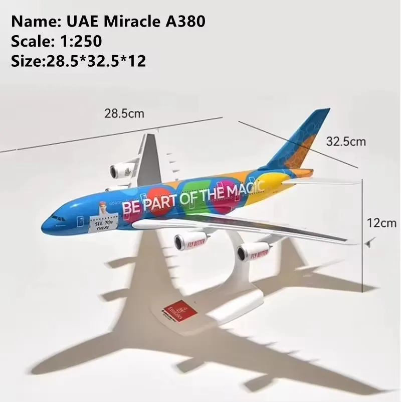 New 1:250 Emirates 380 Etihad  Aircraft Iberia Air France British KLM Scandinavian Assembled Airplane Model Toys Collection Gift