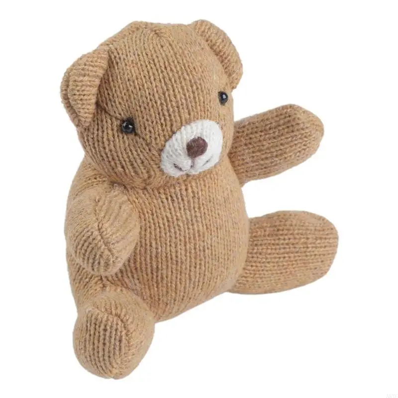 A5YC Newborn Shower Party Photo Props Backdrop Handcrochet Bear Baby Sleeping Doll