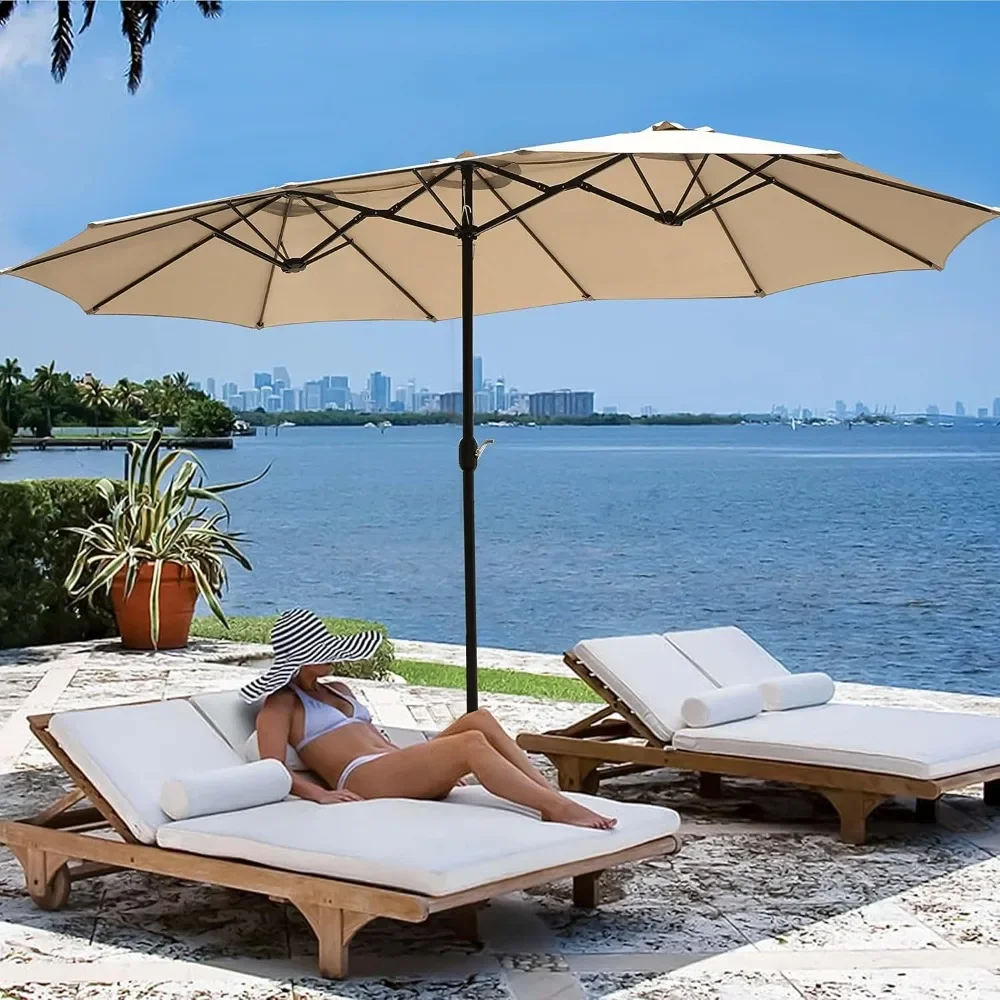 

Patio Umbrella - 15 FT Large Outdoor Umbrella for Backyard, Pool & Deck