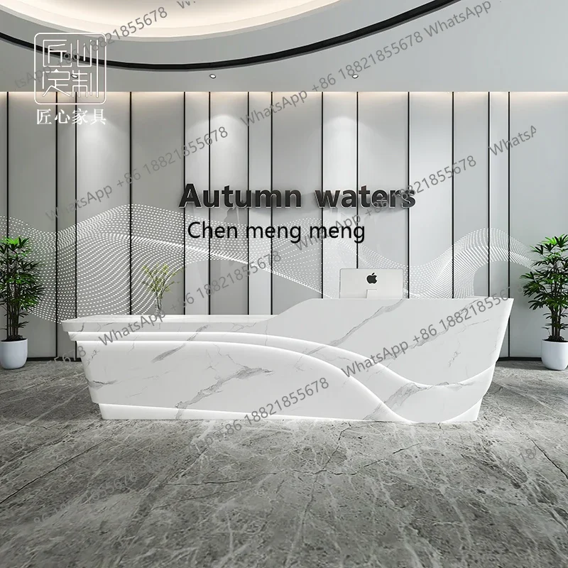 M46 شركة صالون التجميل مكتب الاستقبال متجر إبداعي منحني منصة مشروبات الطلاء صفحة الخروج #3