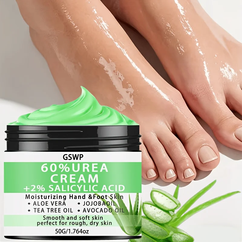 GSWP 60% Urea Hand and Foot Cream with Salicylic Acid, Jojoba Oil, Tea Tree Oil, and Avocado Oil. 50g/100g
