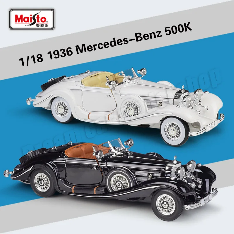 

Maisto 1:18 1936 Mercedes-benz 500K Model Car Collection Die-Cast Miniature Cars Model Toy Car Gifts Wholesale