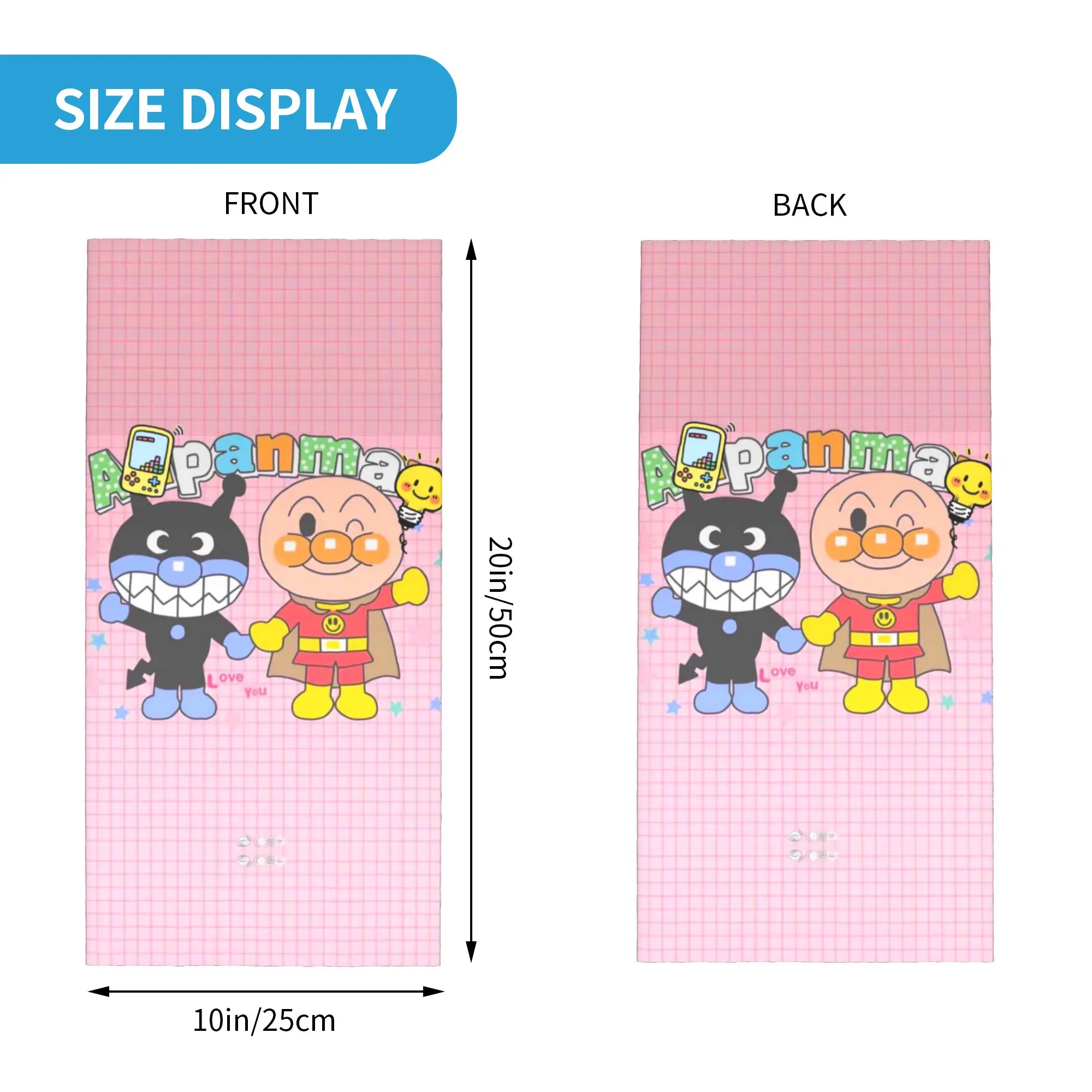 Round Cartoon Characters (11) Bandana  Cover Club Anpanman Face Scarf  Cycling Riding Unisex Breathable Neckerchief
