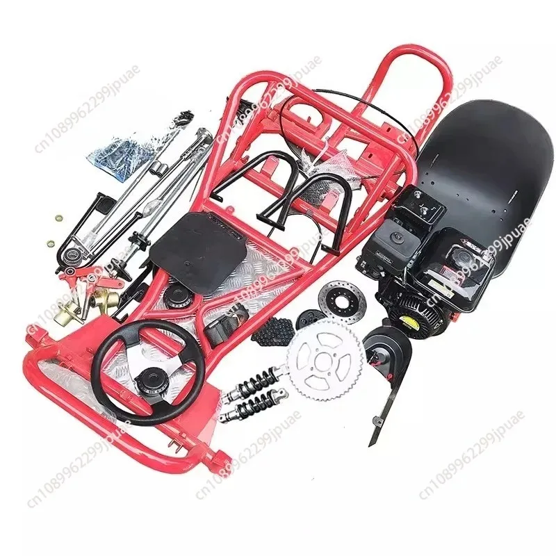 168CC Modified Four Wheel Drift Go Kart Full Frame Accessories Road Tire Assembly Complete Vehicle Parts