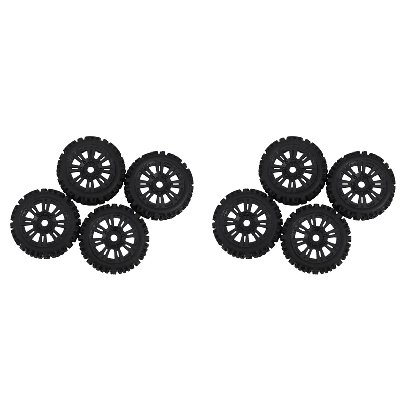 

17Mm Hub Wheel Rim & Tires Tyre For 1/8 Off-Road RC Car Buggy Redcat Team Losi VRX HPI Kyosho HSP Carson Hobao,8Pcs