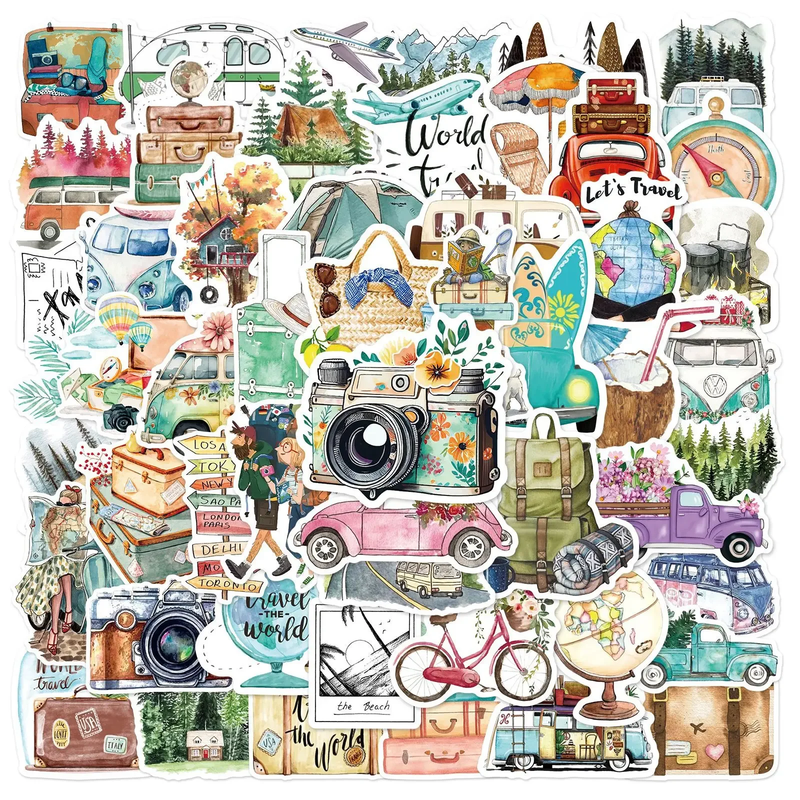 

10/30/50Pcs Outdoor Travel Book Waterproof Graffiti Sticker Aesthetic Decorative Luggage Laptop Cup Phone Scrapbook Kid Stickers