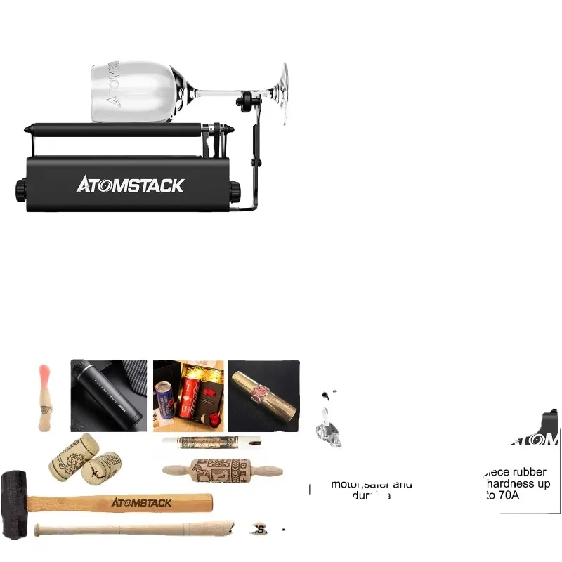 ATOMSTACK R3 Pro Multifunctional 4-in-1 Rotating Clamp Roller Rotary Chuck For  Engraving of Round Irregular Objects