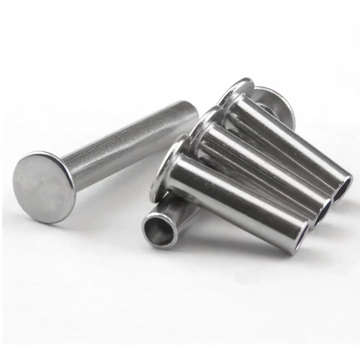 304 Stainless Steel Flat Head Semi Hollow Rivet / Flat Round Head Semi Hollow Rivet  M2M2.5M3M4