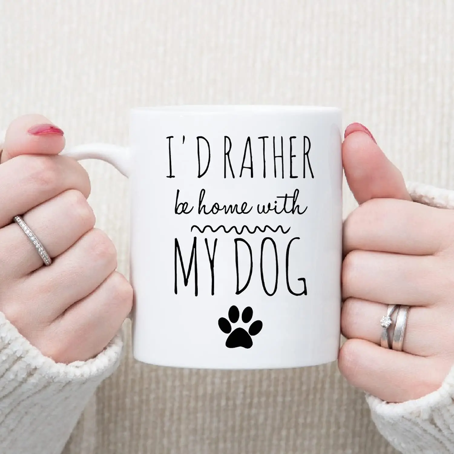 I 'd rather go home with my dog Coffee mug, valentine mug, mama teacup, birthday present, white