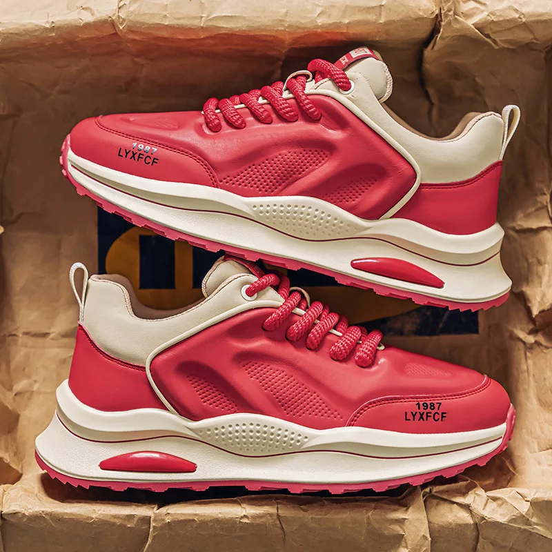 

Men's Breathable Lightweight Sneakers Casual Sports Running Tennis Fitness Jogging Shoes for Men High Top Dad Shoes Rubber Shoes