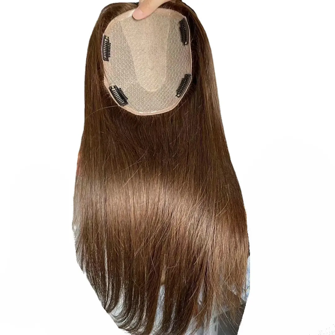 Hstonir Natural Hair Closure Toupee Women Topper European Remy Hair Top Piece Silk Base Silky Human Hair Pieces TP56