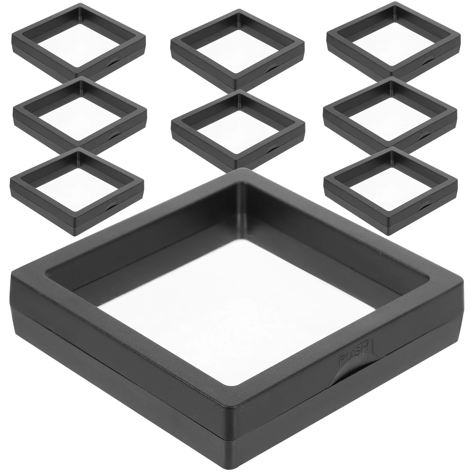 

12pcs Jewelry Box Display Cases Floating Frames Waterproof ABS Medal Coin Stamp Exhibiting Desktop Holder for Gemstones