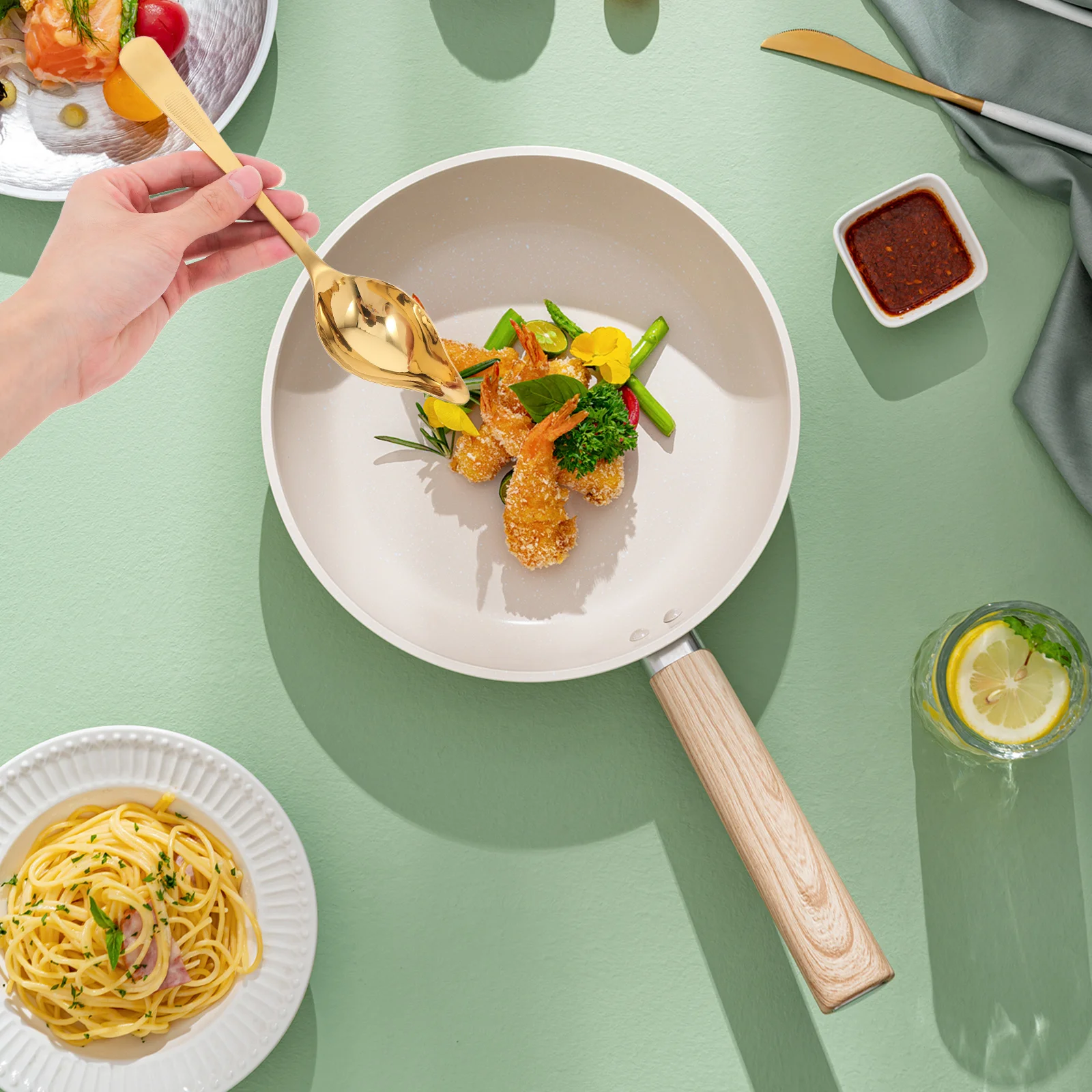 

Stainless Steel Drizzling Spoon 304 Long Handle Sauce Soup Ladle For Cooking Serving Basting Gravy Oil Decorating Tool