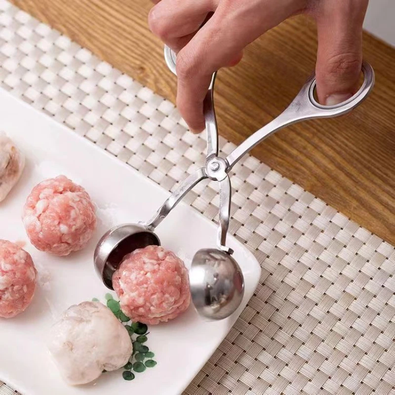 Meatball Mold Stainless Steel Kitchen Gadget for Making Round Meatballs and Rice Balls Effortlessly Compact and Handy Tool
