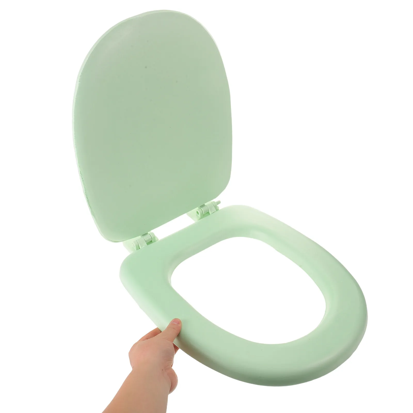 Soft Close U Shaped Toilet Seat Light Green Removable Foam Cushion Quiet Close Anti Slam Bathroom Lid Cover