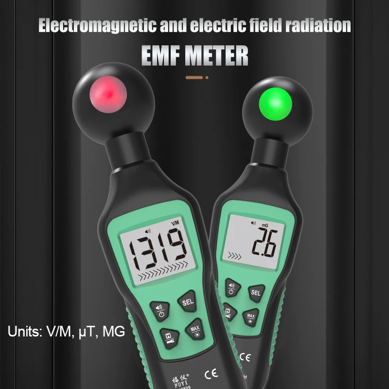 

Digital Electromagnetic Radiation Detector EMF Meter Tester Sound/Light Alarm Electric Field Radiation Dosimeter with Flashlight