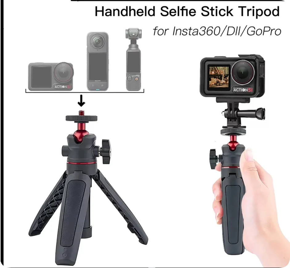 

TELESIN для X5 X4 Mini быстросъемный штатив для селфи, портативный штатив с регулируемой длиной для GoPro Hero13 12/GO3s Go3/DJI Action5/4 3