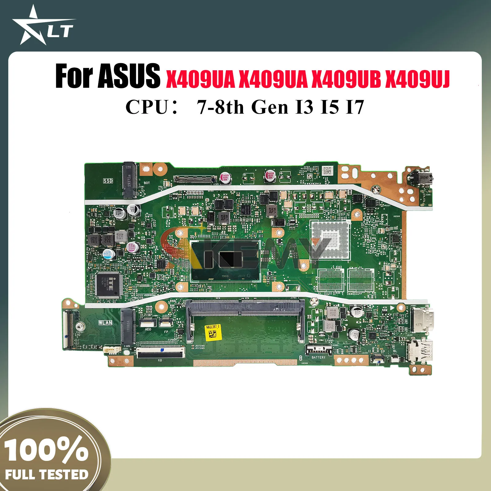 

Материнская плата для ноутбука X409UA ASUS VivoBook X409UJ F509U X409UA X409UB F409U A409U A509U X409U, материнская плата I3 I5 I7, тест процессора ОК