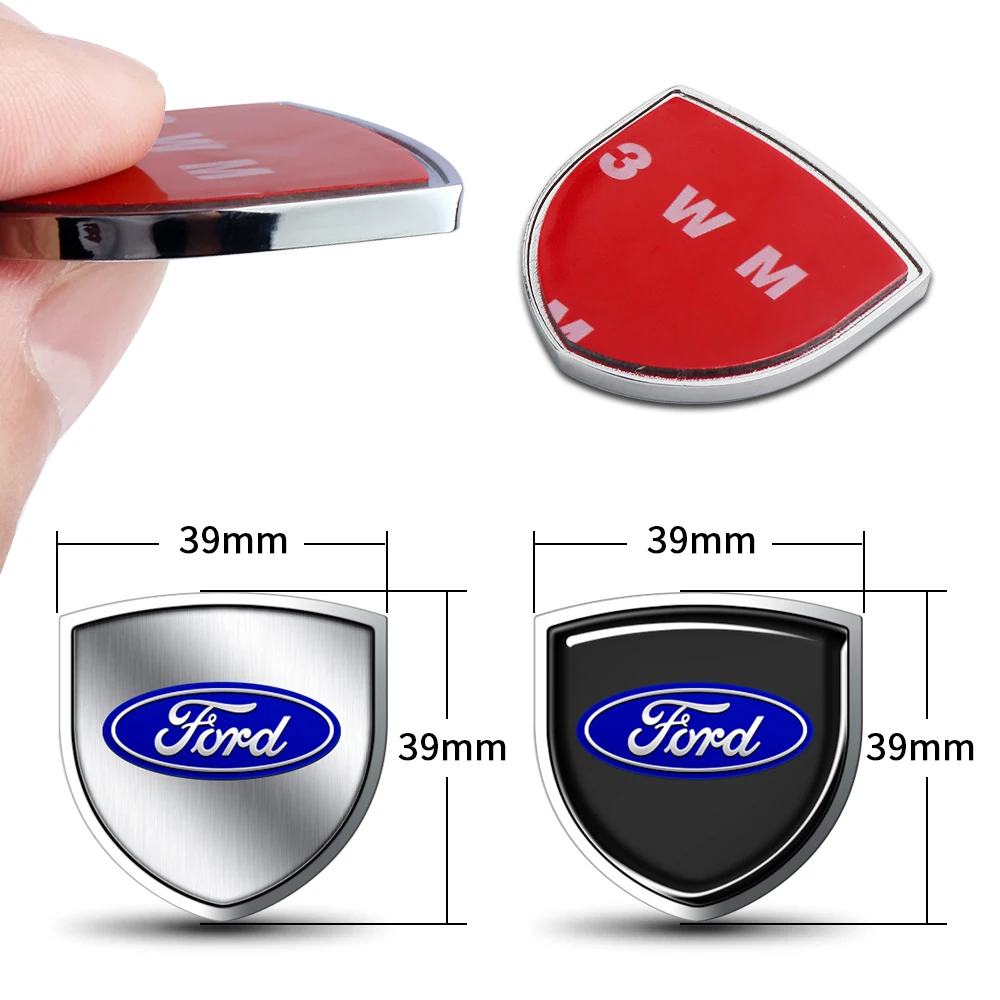 1Pcs Metal Car Fender Trunk Body Stickers Accessories For Ford Mustang Kuga Ranger Fusion Ka S Fiesta Max Focus Ecosport Ghia