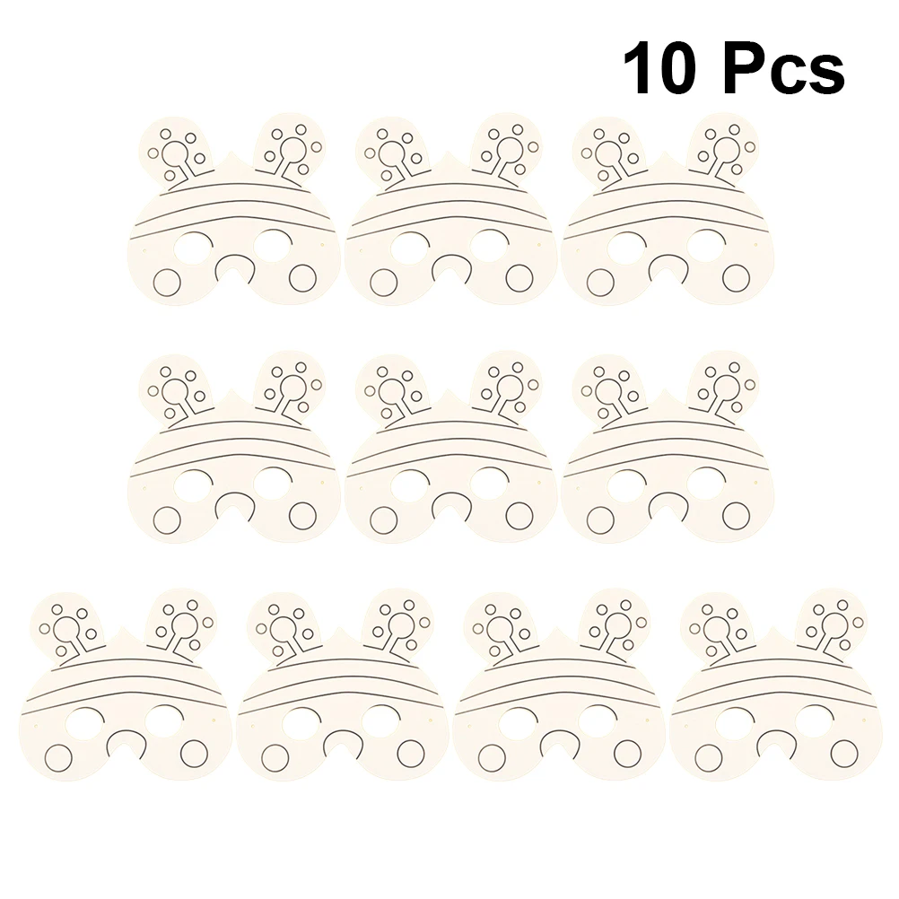 

10 PCS Graffiti Mask The DIY Paper Coloring Facial Drawing Painting Blank Child