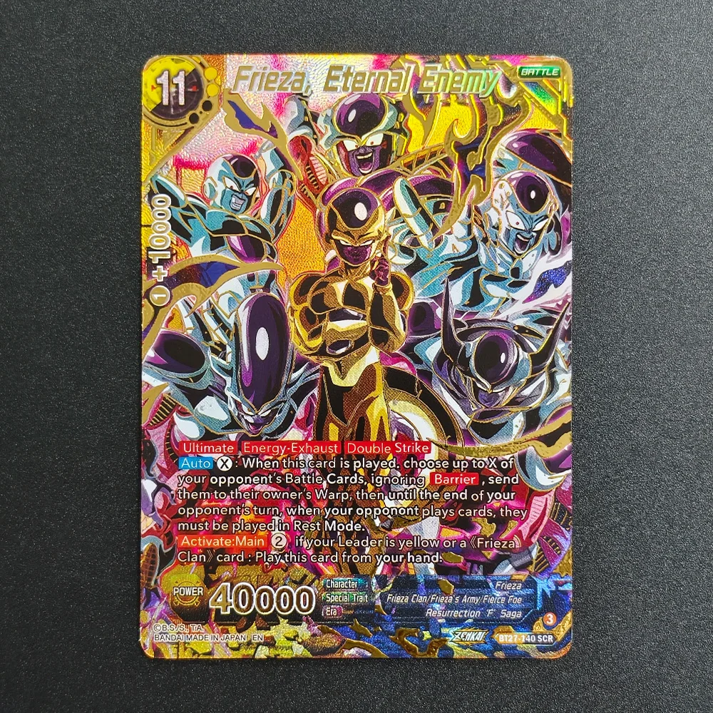 Dragon Ball Super Frieza, Enemigo Eterno, Tarjeta Coleccionable con Textura Dorada Holográfica, DIY SCR, Inglés, NM/M