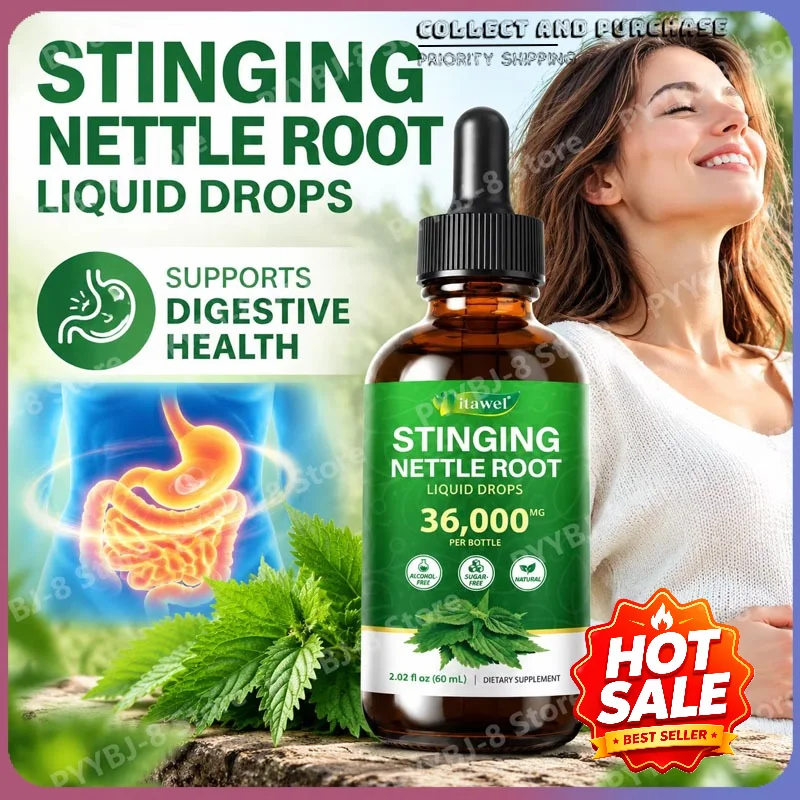 Stinging Nettle Root Liquid Drops Supports Joint & Muscle Health, Digestive Wellness and Circulatory Wellness 30 Servings