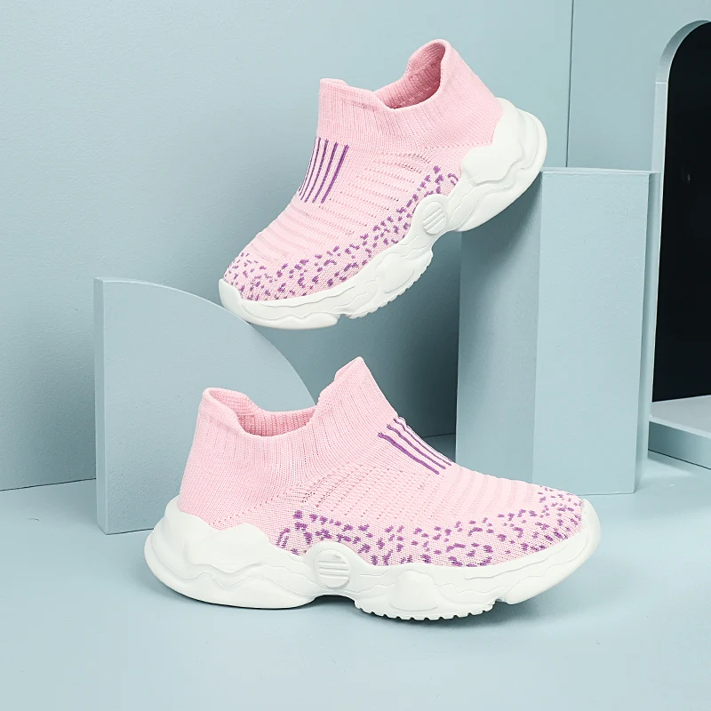 Kids Shoes Boys Running Sport Footwear Children Socks Sneakers Big Girls Breathable Mesh School Shoe Soft Sole Casual Walking