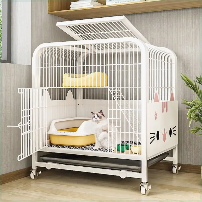 

The cat cage and cat toilet are integrated and do not occupy an area with...