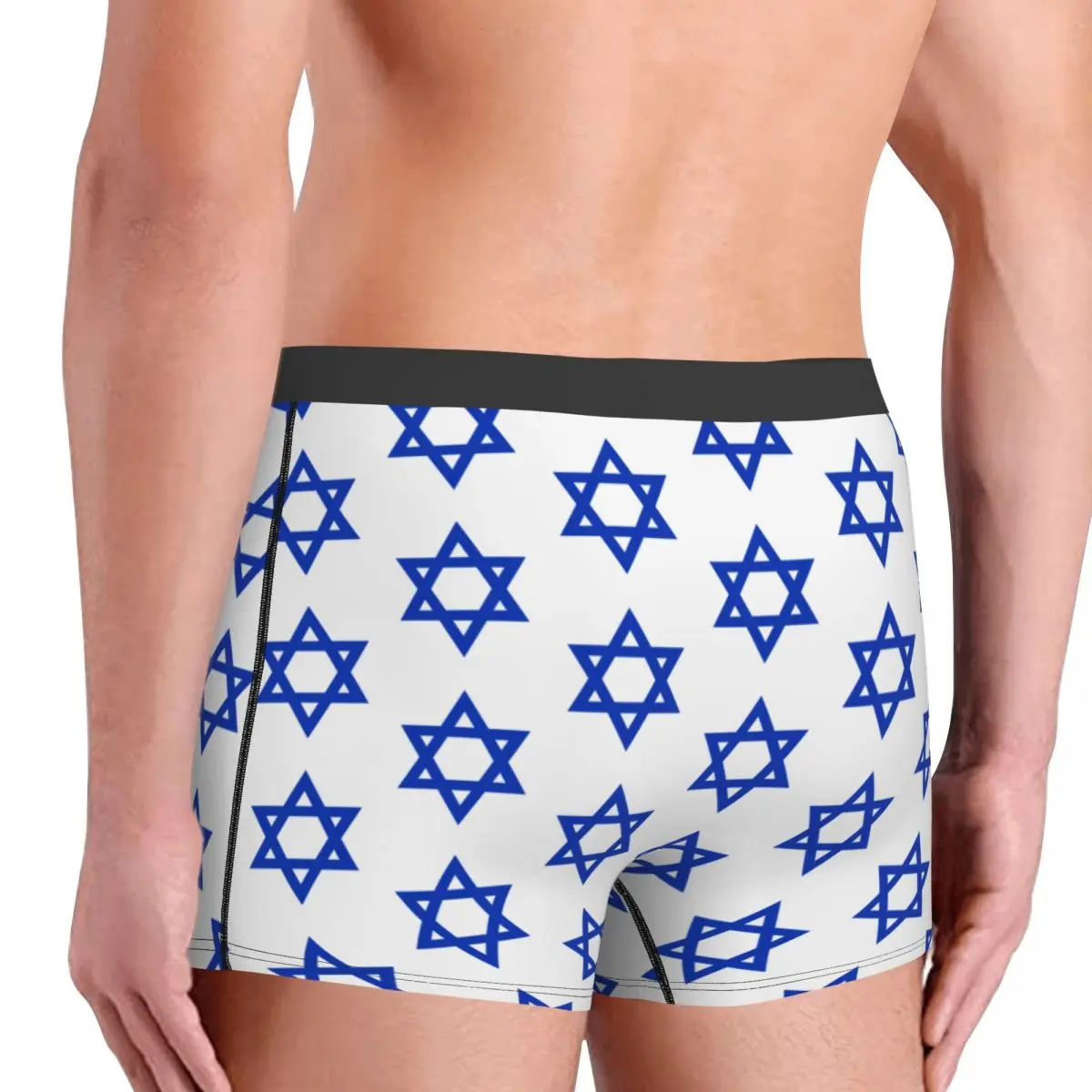 Fashion Star Of David Israel Flag Boxers Shorts Panties Men\'s Underpants Stretch Israeli Pride Briefs Underwear