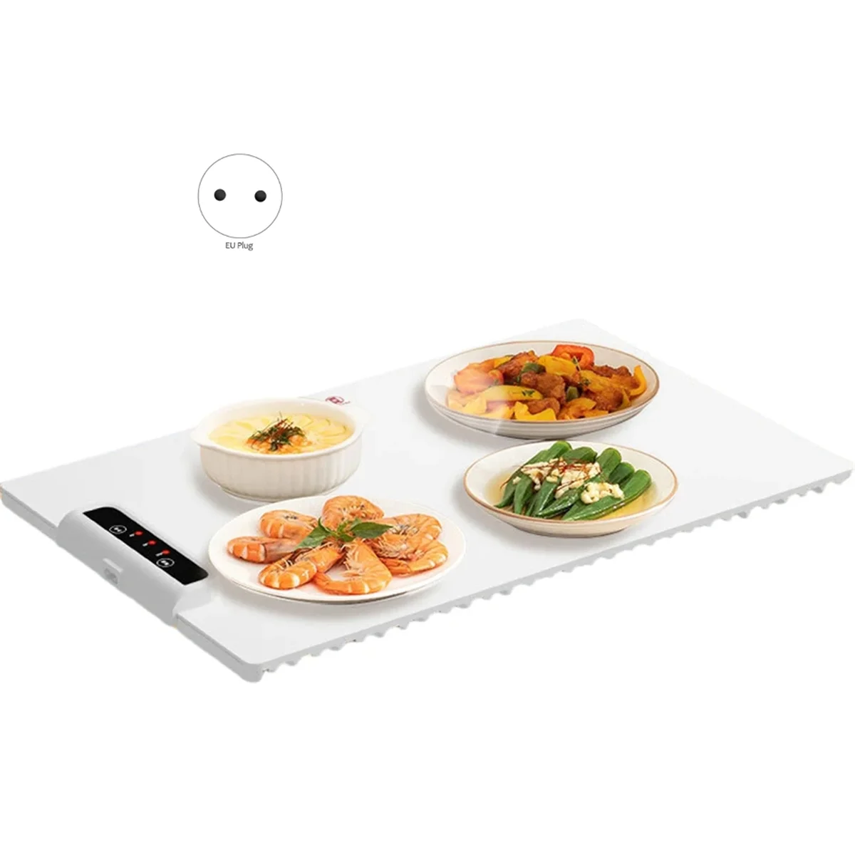 Electric Heating Tray with Adjustable Temperature Folding Warming Placemat Silicone Fast Heating for Family EU Plug