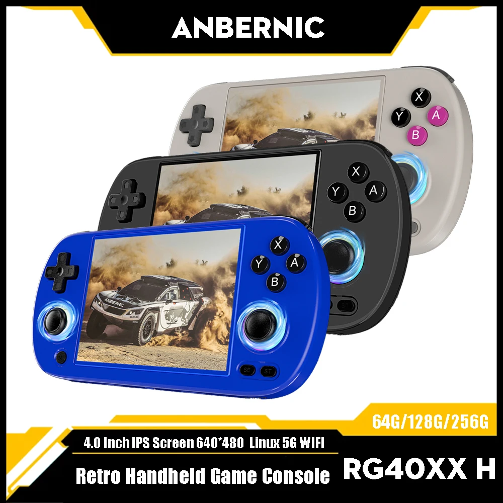 ANBERNIC RG40XX H Retro Handheld Game Console 64 Bit 4Inch IPS Screen Linux 5G WIFI Bluetooth HDMI-TV Output Video Gaming Player