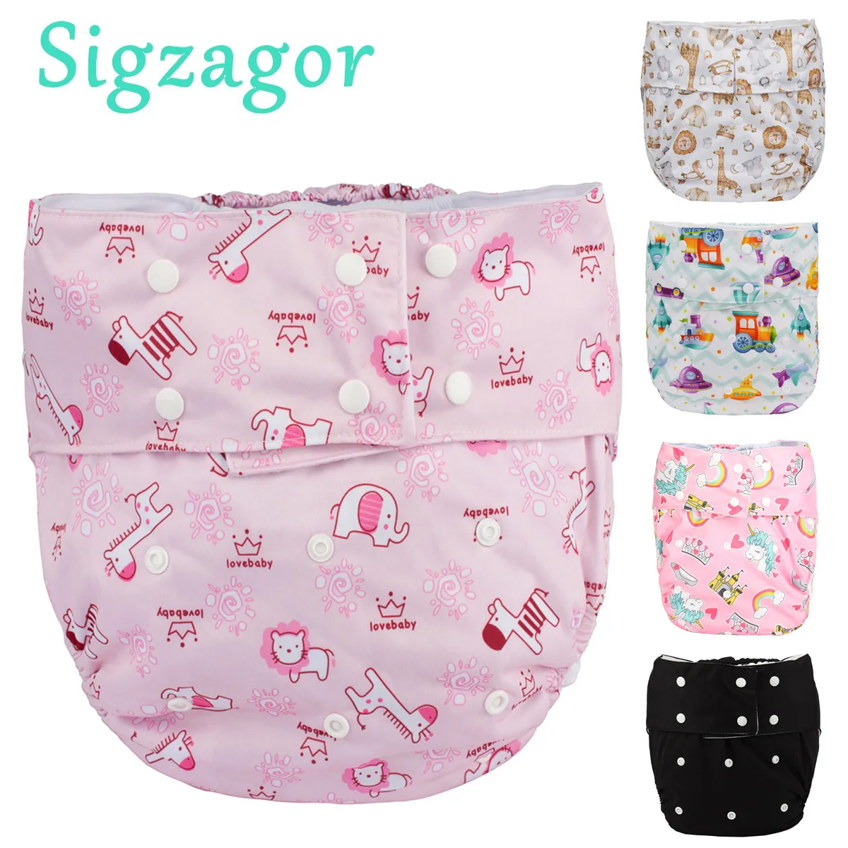 [Sigzagor]1 Stoffwindel für Teenager und Erwachsene, Tascheninkontinenz, wasserdicht, wiederverwendbar, Beinzwickel, Einsatz, ABDL, Alter, Rollenspiel-Kostüm