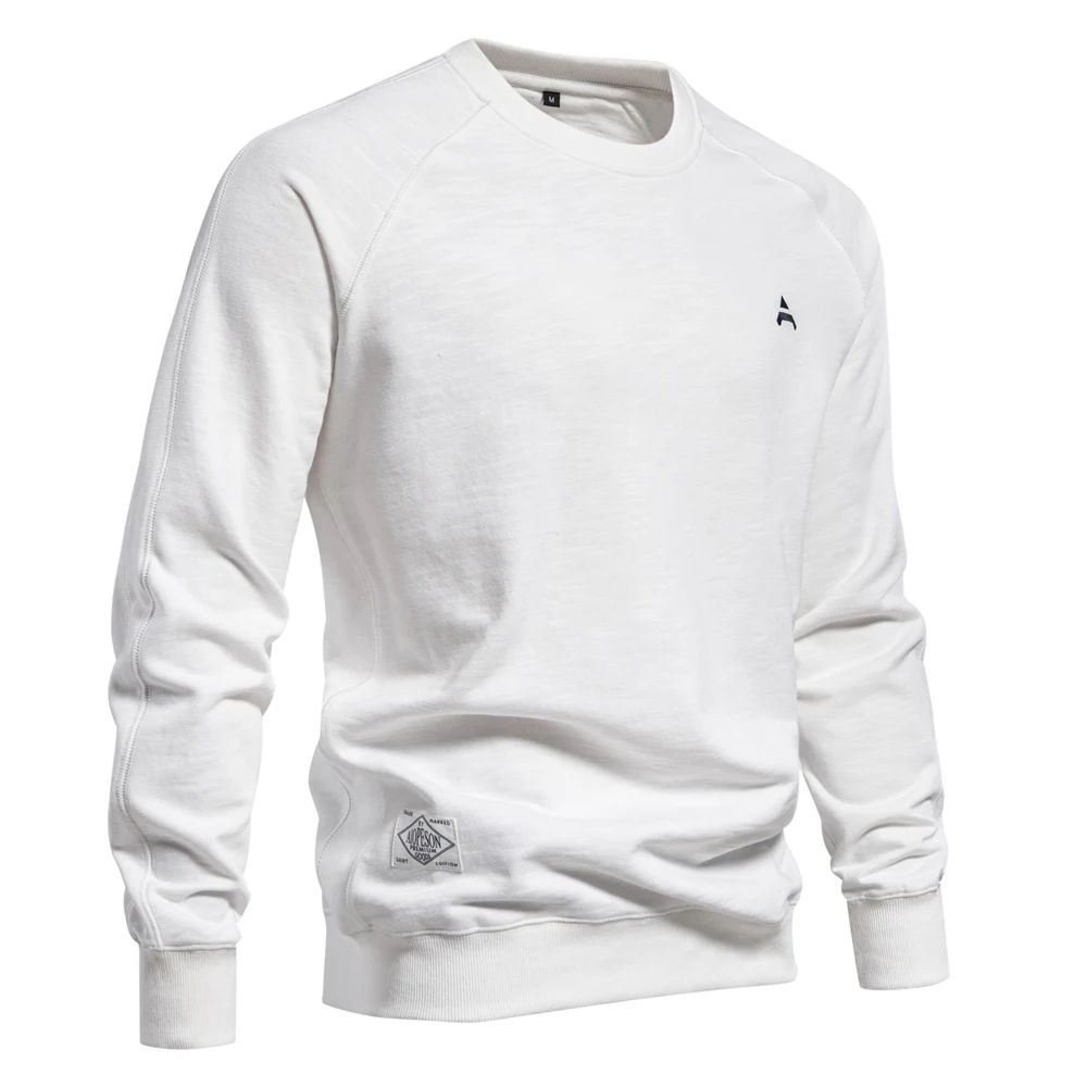 

2024 New High Quality Spring Cotton Blend Sweatshirt for Men Casual Sport Design Round Neck Pullover Men