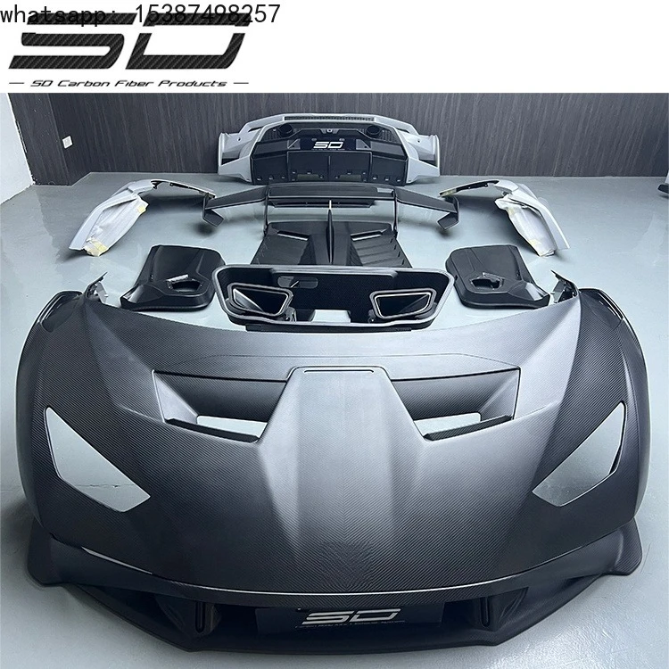 For Half Carbon Fiber Car Bumper Rear Engine Cover Spoiler Bodykit for Lamborghini Huracan Lp610 Update to Sto Body Kit