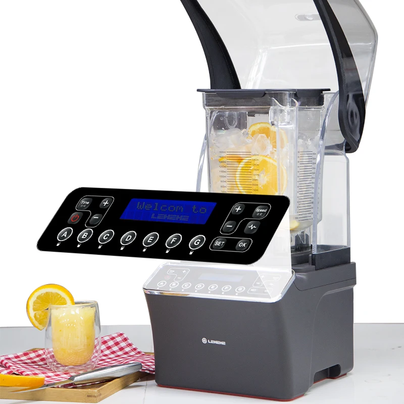 Commercial 3.8  Motor Dual Blunt Blades Industrial Stable Electric Smoothie Vacuum Blender Machine