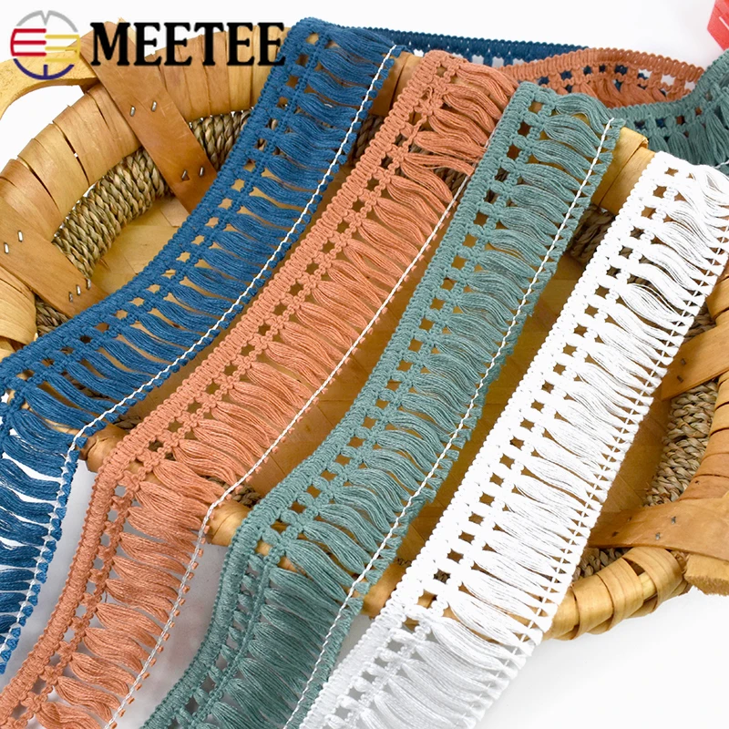 

5/10/20/25Yards 5cm Cotton Tassel Fringes for Sewing Bag Dance Dress Decor Lace Trim Curtain Sofa Trimmings DIY Crafts Materials