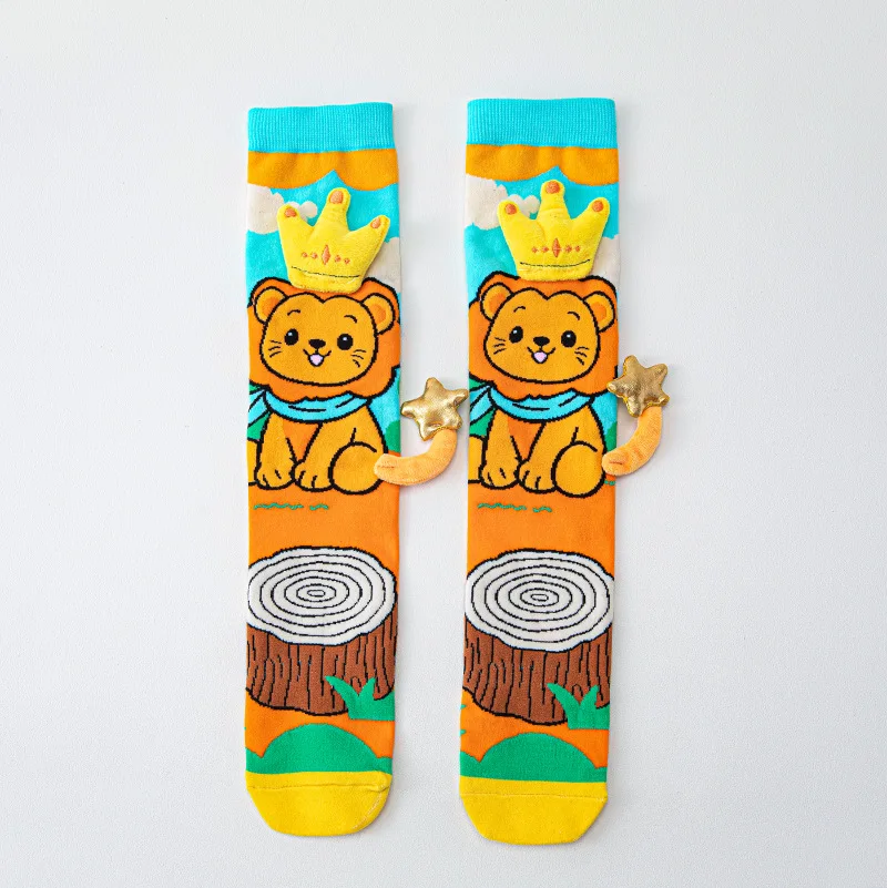 Toddler Girls Knee High Socks Non-slip 3D Cartoon Animals Elastic Long Stockings