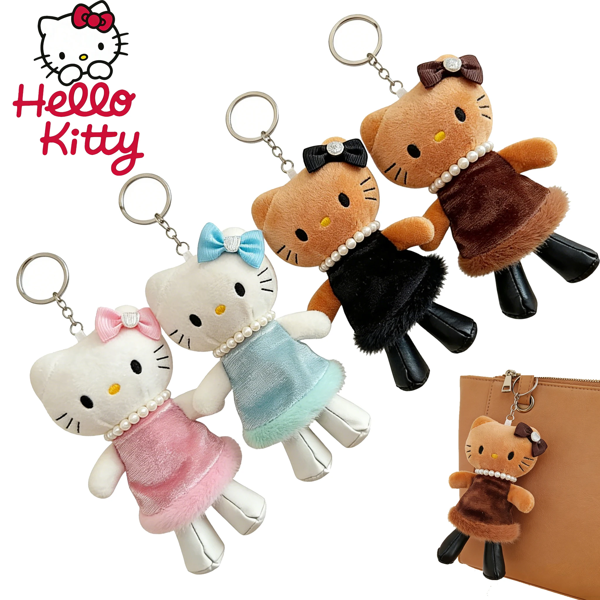 

Sanrio Black Skin Long-Legged Rich Lady Hello Kitty Bag Charm Plush Doll Keychain Gift for Girlfriends & Besties Birthday Gifts