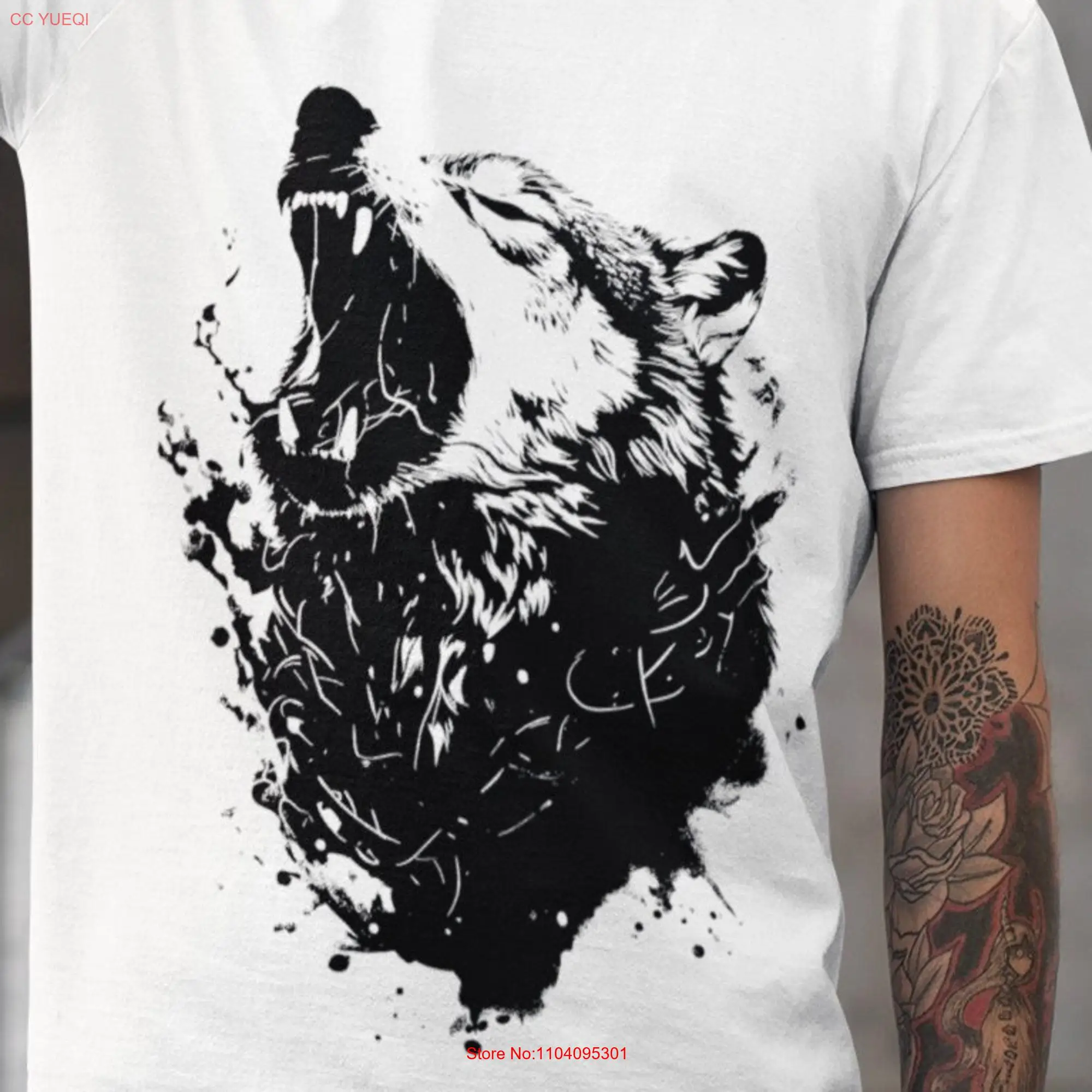 Wolf T Shirt 90s Retro Nature Gothic Lovers Y2k Dark Grunge tee Howling long or short sleeves