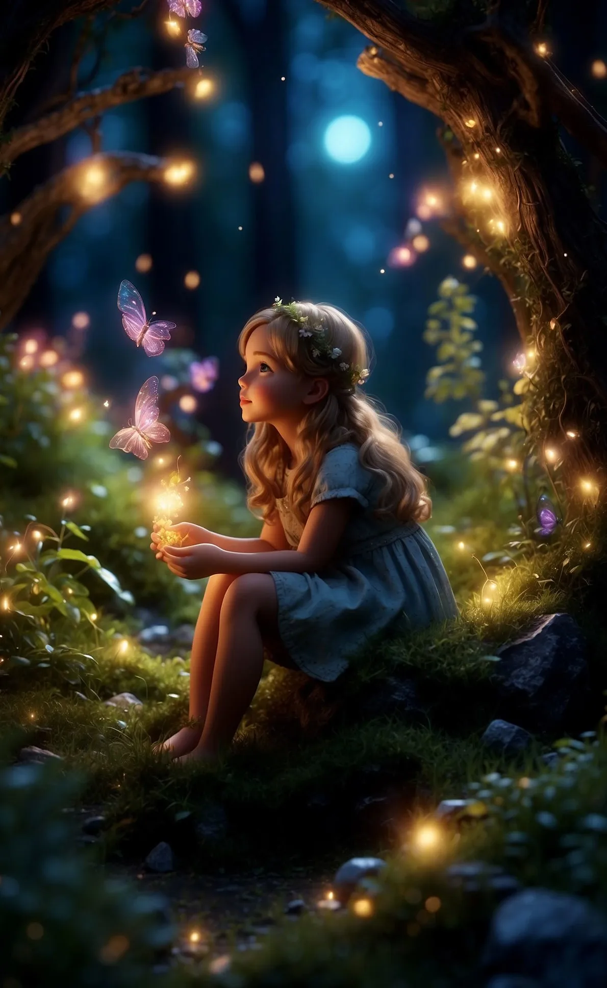 

Div 5D маленькая девочка дерево лес светлячок полная алмазная живопись наборы для вышивки крестом художественные персонажи мультфильмов 3D краска по бриллиантами